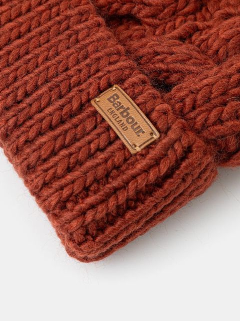 Barbour czapka kolor pomarańczowy