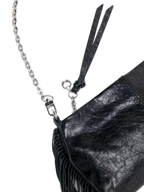 Maje M Miss fringe-detail clutch bag - Black