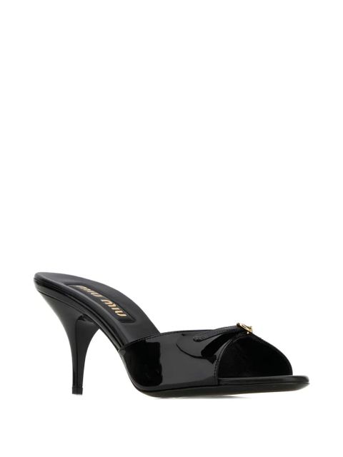 Miu Miu 75mm leather sandals - Black - zdjęcie produktu nr 2