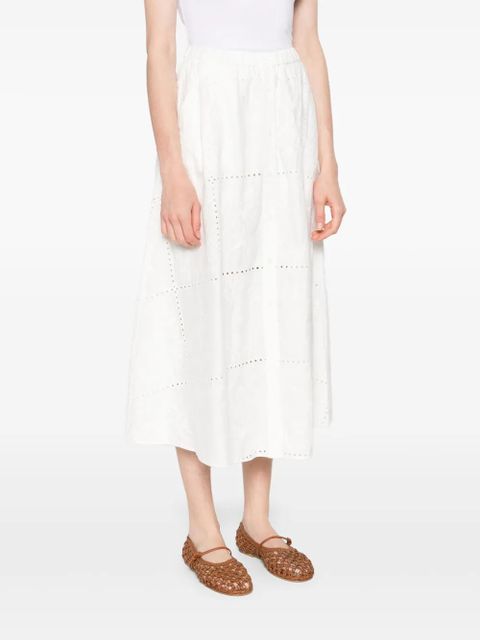 Maje embroidered midi skirt - White