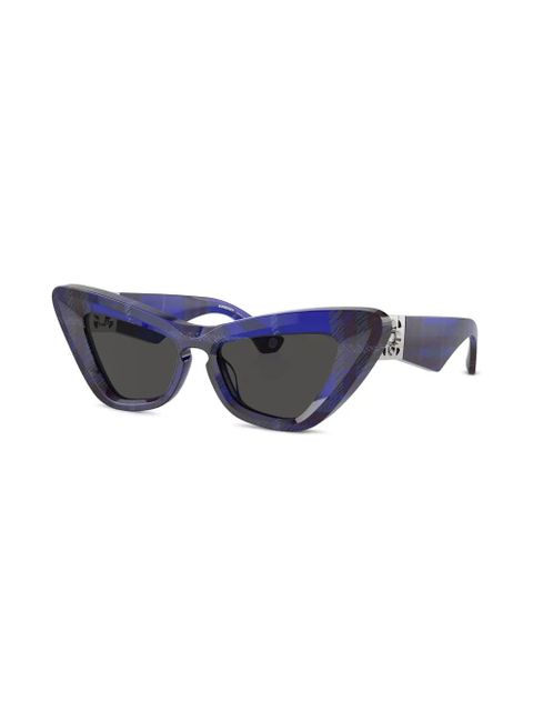 Burberry Eyewear check cat-eye sunglasses - Blue