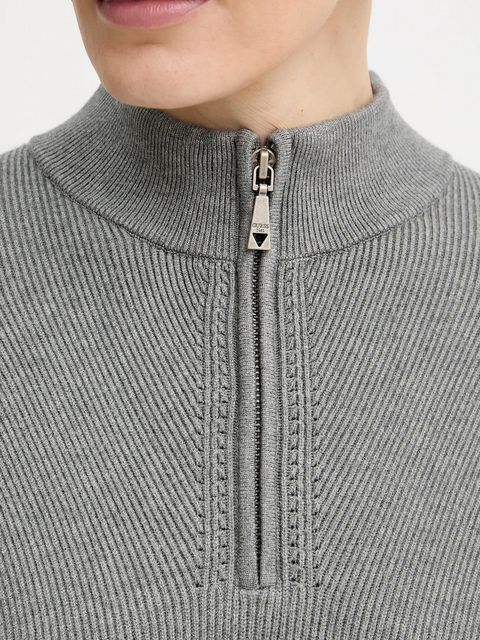 Guess sweter HARLEY damski kolor szary lekki z półgolfem W5BR29 Z0572