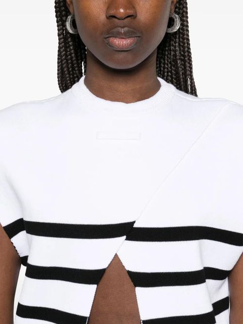 Jean Paul Gaultier The Fringed Marinière top - White