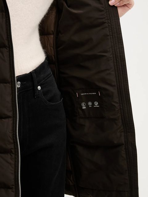 Tommy Hilfiger kurtka puchowa kolor brązowy zimowa WW0WW47540