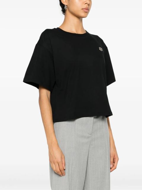 TWINSET logo-plaque T-shirt - Black