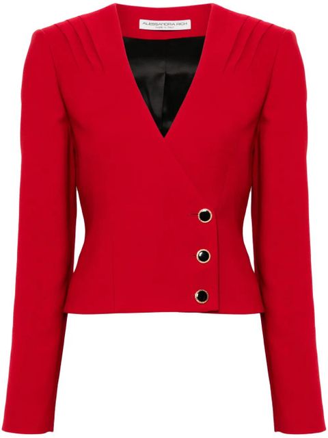 Alessandra Rich single-breasted wool blazer - Red - zdjęcie produktu nr 1