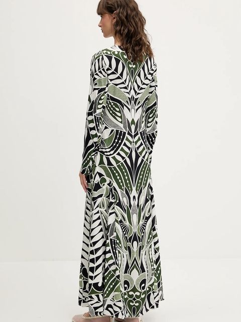 Farm Rio sukienka kolor zielony maxi rozkloszowana 338655