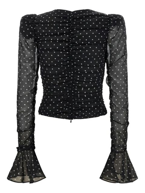 ROTATE BIRGER CHRISTENSEN ruched floral blouse - Black