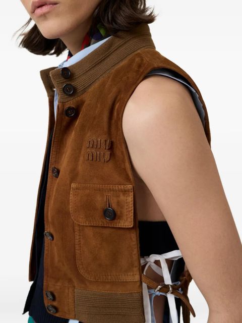 Miu Miu button leather vest - Brown