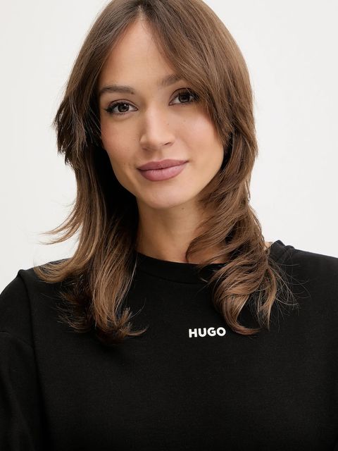 HUGO bluza CASUAL_SWEATSHIRT damska kolor czarny gładka 50556884