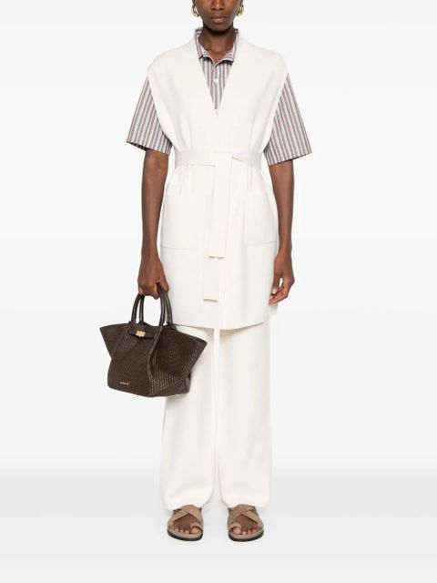 Max Mara belted gilet - White