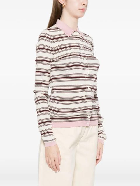 Moncler striped polo top - Neutrals
