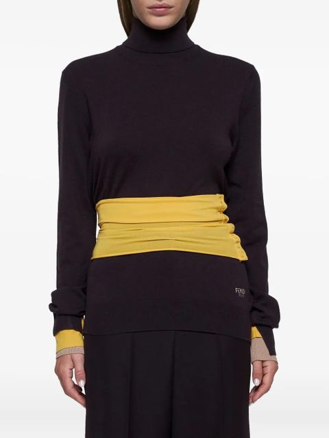 FENDI turtleneck waistband-detail sweater - Black - zdjęcie produktu nr 2
