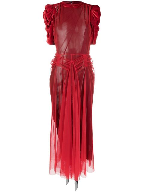Maison Margiela Tango tulle overlay dress - Red