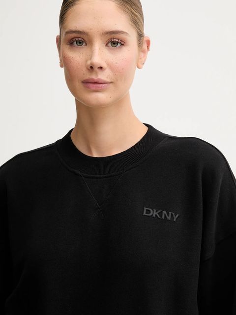 Dkny bluza bawełniana damska kolor czarny gładka DP5T1406