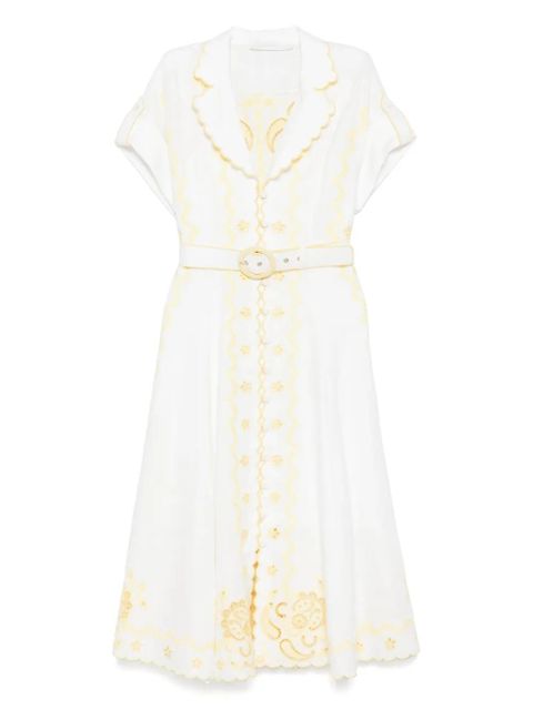 ZIMMERMANN Lucky embroidered midi dress - White - zdjęcie produktu nr 1