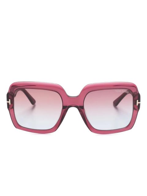 TOM FORD Eyewear Kaya oversize-frame sunglasses - Red - zdjęcie produktu nr 1