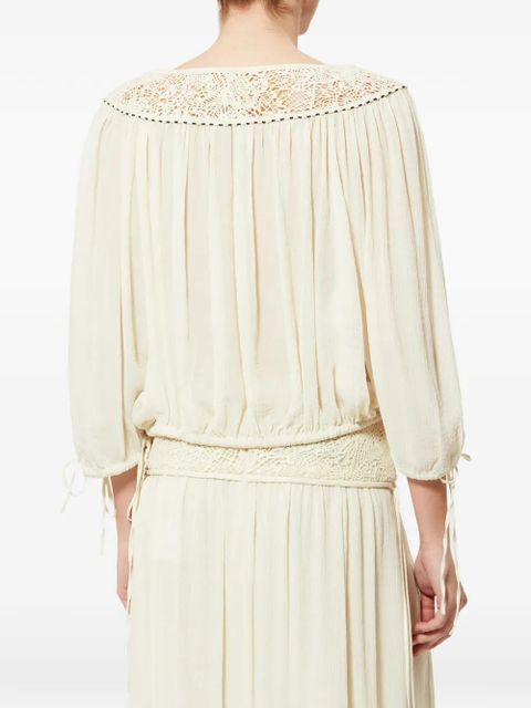 ISABEL MARANT Nelida balloon-sleeve blouse - Neutrals