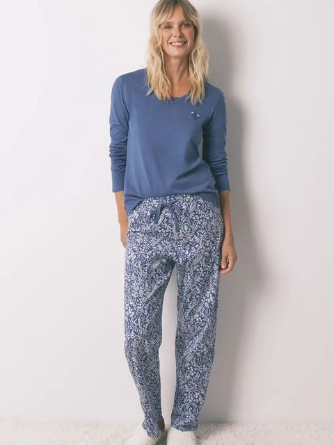 women'secret piżama bawełniana damska kolor niebieski bawełniana 3592439 - zdjęcie produktu nr 1