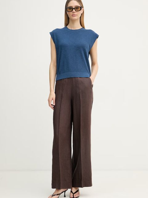 United Colors of Benetton top damski z lnem - zdjęcie produktu nr 1