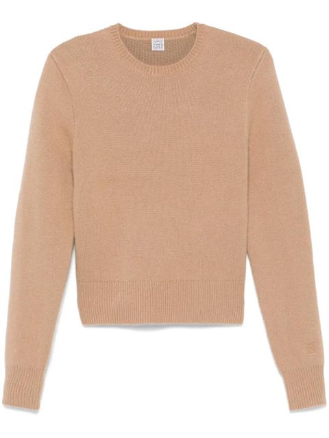 TOTEME cropped crew-neck sweater - Brown - zdjęcie produktu nr 1