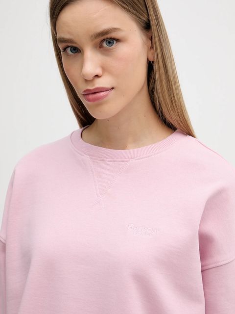 Barbour bluza bawełniana Rosie damska kolor różowy z aplikacją LOL0666