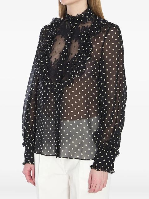 Valentino Garavani Plusdepois-print georgette shirt - Black