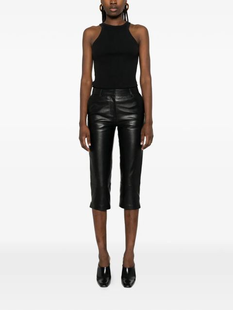 The Frankie Shop Lior leather capri trousers - Black