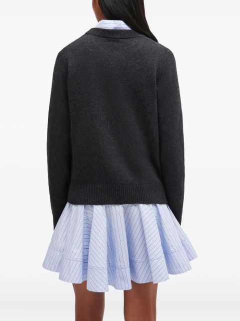 GANNI Puppy-logo crew-neck sweater - Grey