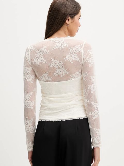 Abercrombie & Fitch bluzka damska kolor beżowy wzorzysta KI139-5872-178