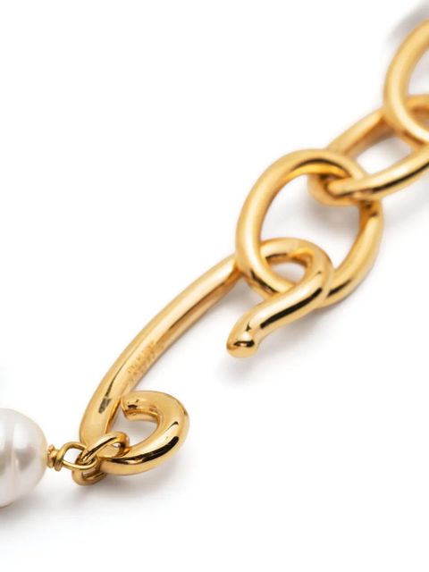 Jil Sander pearl-pendant chain bracelet - Gold