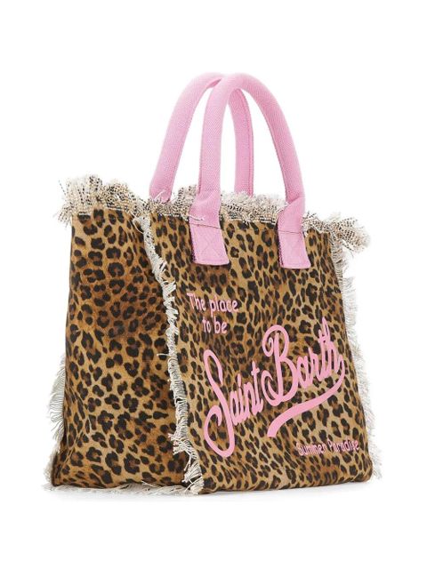 MC2 Saint Barth leopard-print fringed tote bag - Neutrals