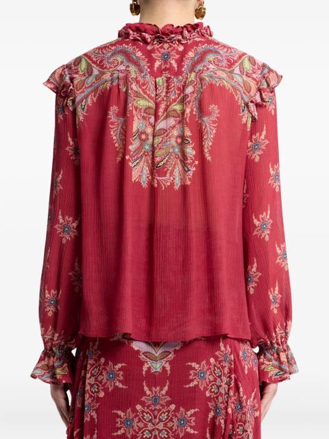 ETRO ruffled paisley-print blouse - Red