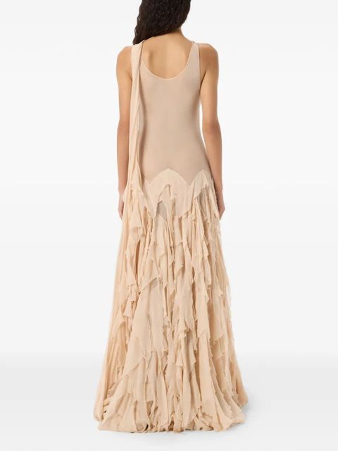 Blumarine ruffled maxi dress - Neutrals