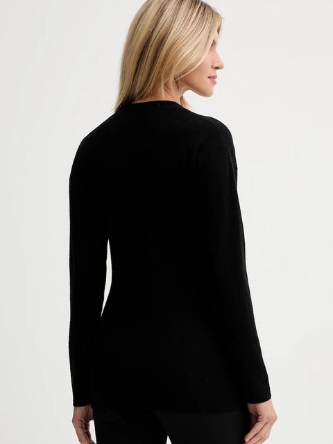 ISABELLE BLANCHE kardigan z dodatkiem wełny damski kolor czarny lekki IS25FW-M154-F008