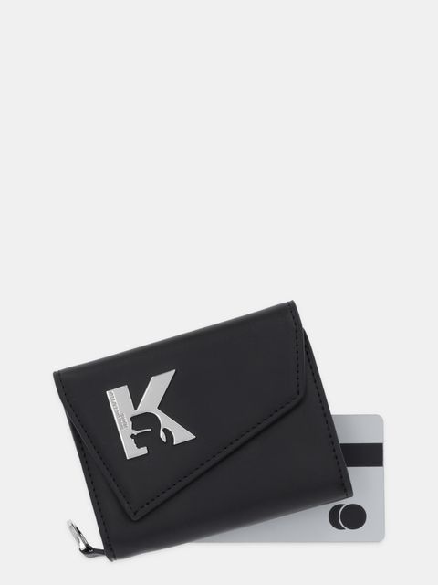 Karl Lagerfeld Jeans portfel skórzany damski kolor czarny A4W30164