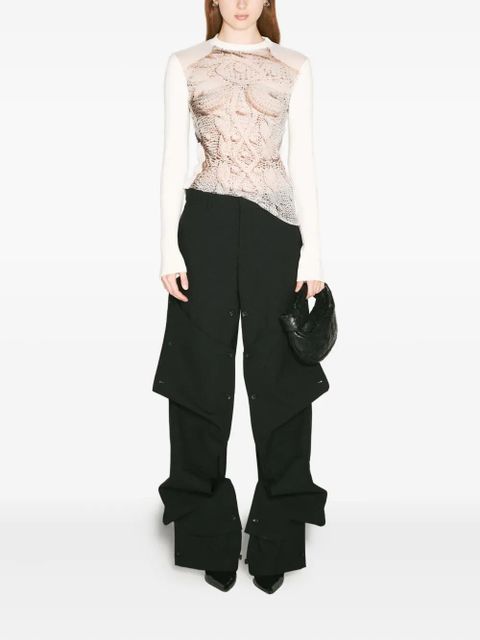 Jean Paul Gaultier graphic-print mesh top - Neutrals - zdjęcie produktu nr 2