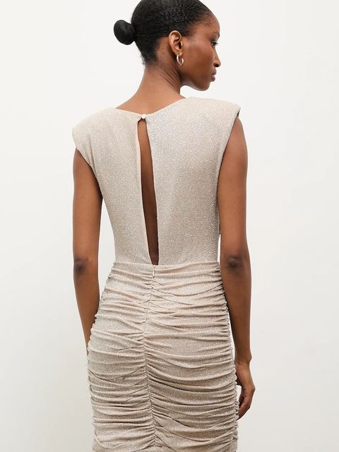 Answear.LAB sukienka kolor srebrny mini dopasowana