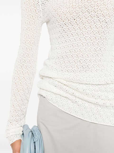 TOTEME high-neck crochet-knit jumper - Neutrals