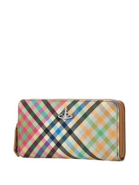 Vivienne Westwood Classic plaid zip-around wallet - Neutrals