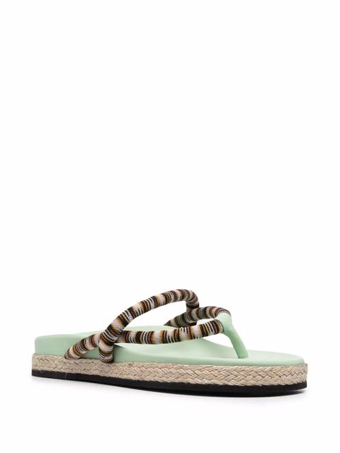Missoni stripe-strap flip-flop sandals - Black