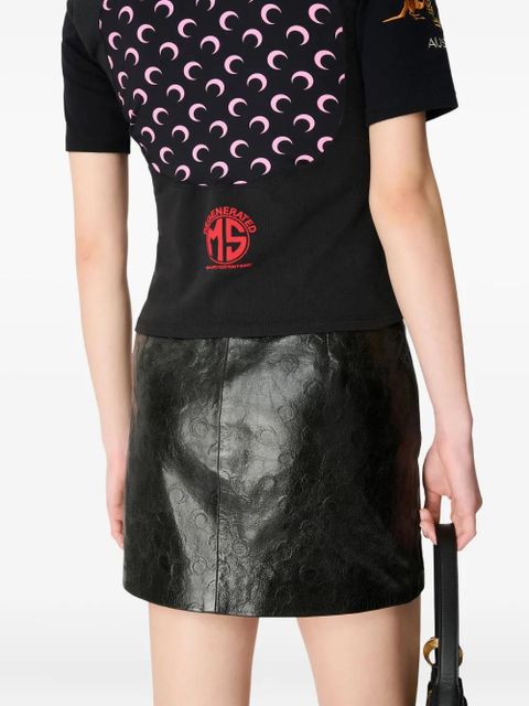 Marine Serre REGENERATED GRAPHIC logo-print elephant-graphic T-shirt - Black