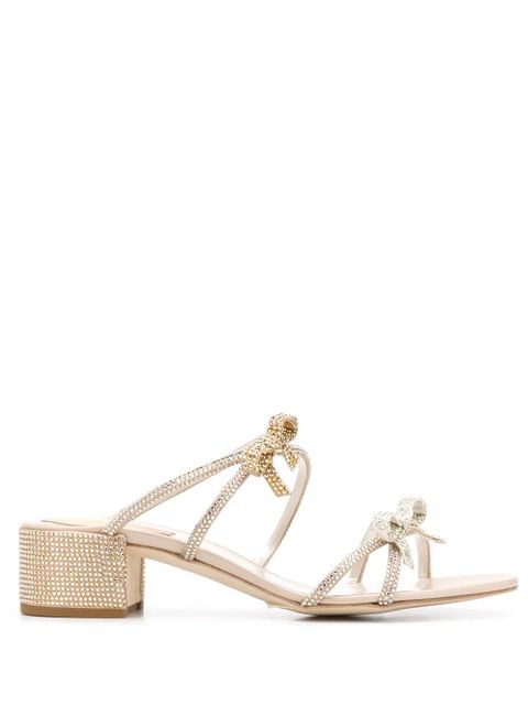 René Caovilla embellished straps sandals - Gold - zdjęcie produktu nr 1