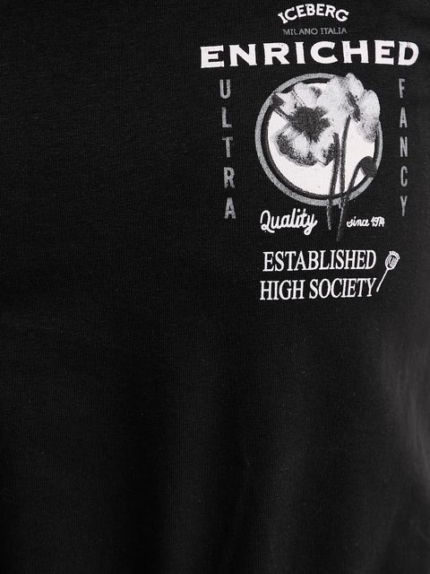 Iceberg t-shirt bawełniany damski kolor czarny F091 6318