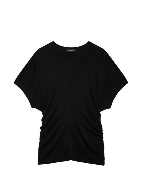 ANINE BING Zadig draped-effect T-shirt - Black - zdjęcie produktu nr 1