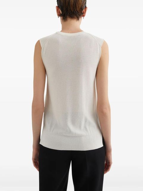 Jil Sander knitted vest - White