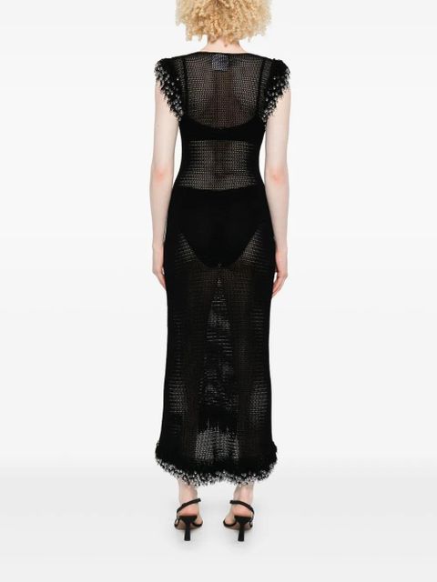 Paris Georgia beaded fringed midi dress - Black