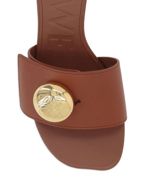LOEWE button heeled sandals - Brown