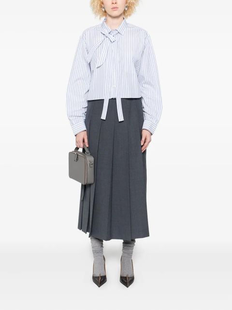 Prada striped tie-neck shirt - Blue - zdjęcie produktu nr 2