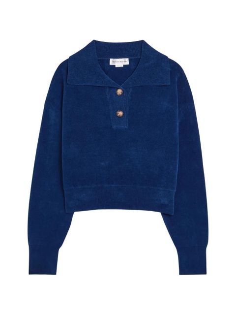 Victoria Beckham long-sleeves polo shirt - Blue - zdjęcie produktu nr 1